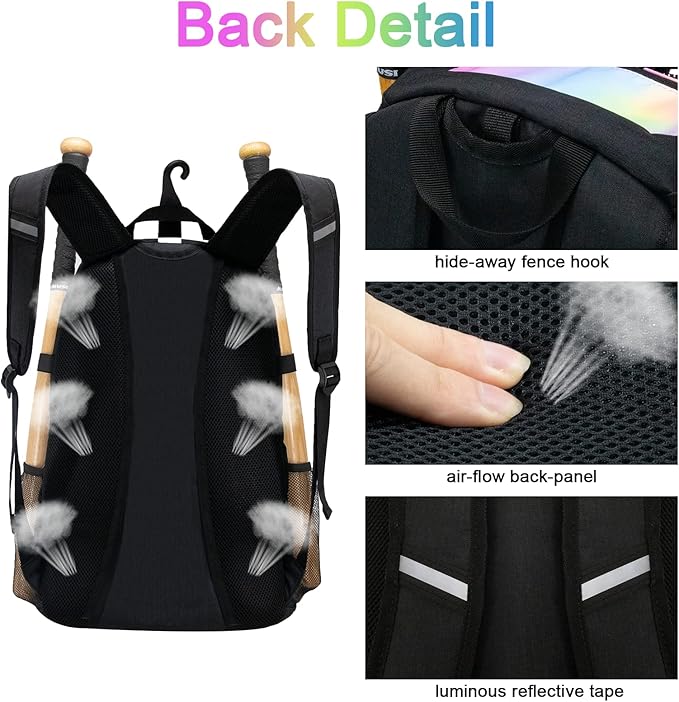 Youth Baseball Bag with Vented Shoe Compartment, Softball Bat Bag for Batting Mitten, Helmet, Teeball Gear - Adult Boys Girls Kids