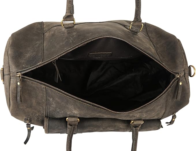 Leather Travel Duffle Bags for Men and Women cabin friendly Weekend Bag Sports Gym airplane carry on overnight duffel