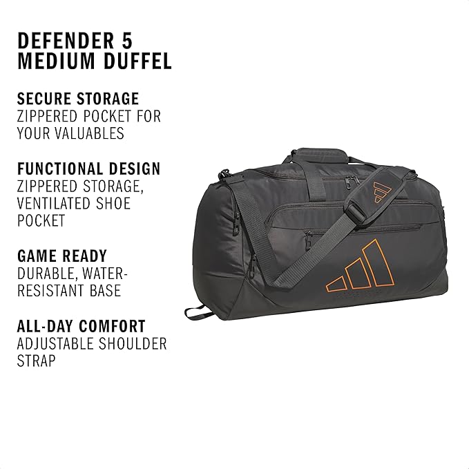 adidas Defender 5 Duffel Bag – Premium Duffle for Sports, Gym & Travel