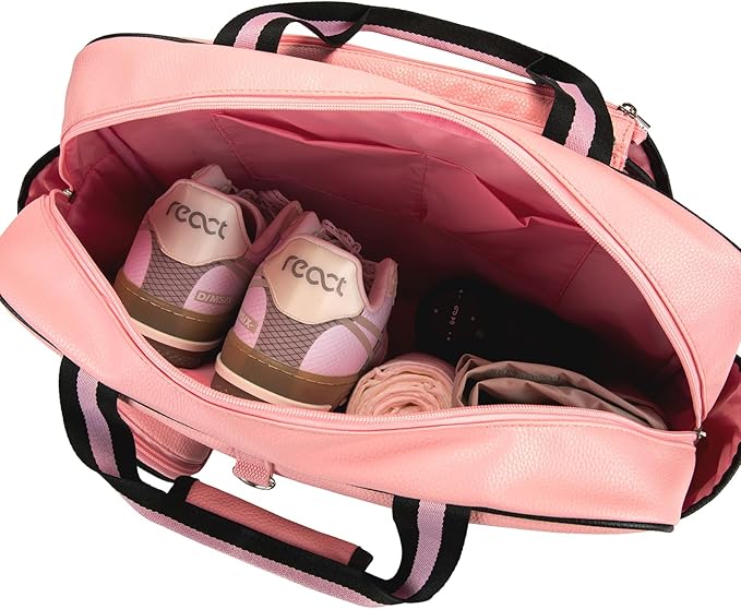 Tennis Bags Leather Tennis Racket Bag Women Tennis Tote Bag PU Sport Handbag Waterproof Lightweight Badminton Racket Shoulder Bag For 2 Rackets With Removable Shoulder Straps Outdoor