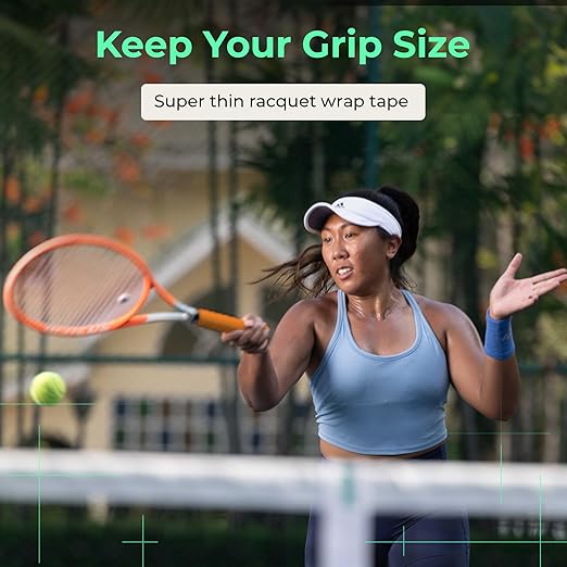 ADV MaxTac Tacky Tennis Overgrip - 12 Pack Extremely Sticky Non-Slip Tennis Grips Overgrip - Razor-Thin & Easy to Use Pro Tennis Racquet Grip Tape (12-Pack Orange)