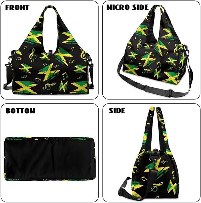 ZCFYGDX Yoga Gym Bag with Removable Adjustable Shoulder Strap, Shoe Compartment & Top Yoga Mat Holder 17.72x8.66x9.84in