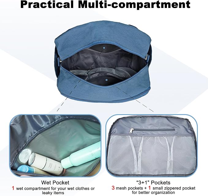 18" Small Carry on Bags for Airplanes with Laptop & Wet Compartment Underseat for Spirit Airlines Personal Item Travel Bag 18x14x8 in Duffle Gym Bag for Women Men