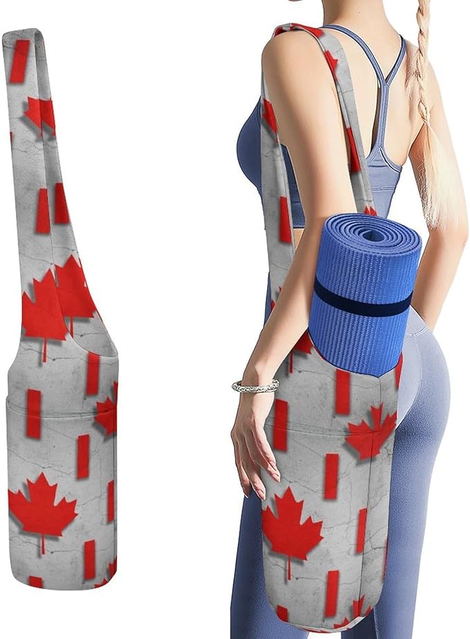 Aiyoolee Single Shoulder Yoga Mat Carrier Bag Portable Spacious with Pocket for Yoga Gym Fitness Travel