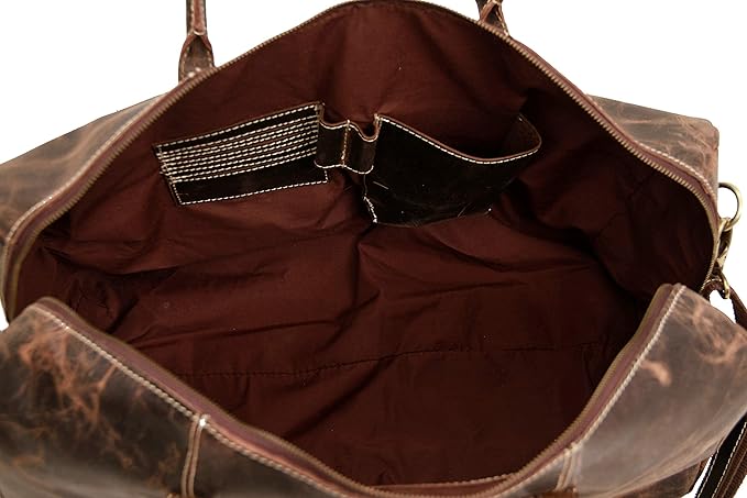 Genuine Buffalo Leather Travel Duffle Bag | Overnight Weekend Leather Bag | Sports Gym Duffel for Men Travelling Combo With Toiletry