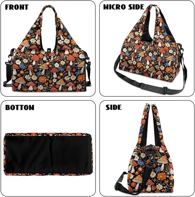 ZCFYGDX Yoga Gym Bag with Removable Adjustable Shoulder Strap, Shoe Compartment & Top Yoga Mat Holder 17.72x8.66x9.84in