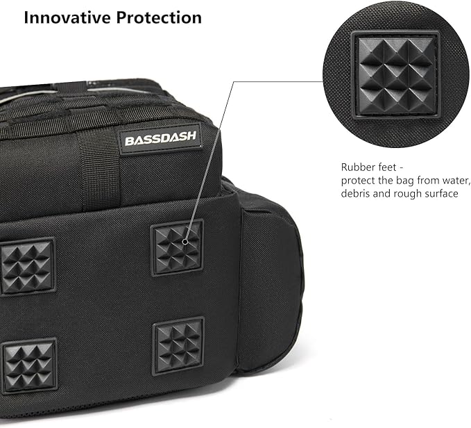 BASSDASH Convertible Fishing Backpack Sling Bag with Rod Holder, Adjustable Tactical Water-Resistant Tackle Storage Pack FP07