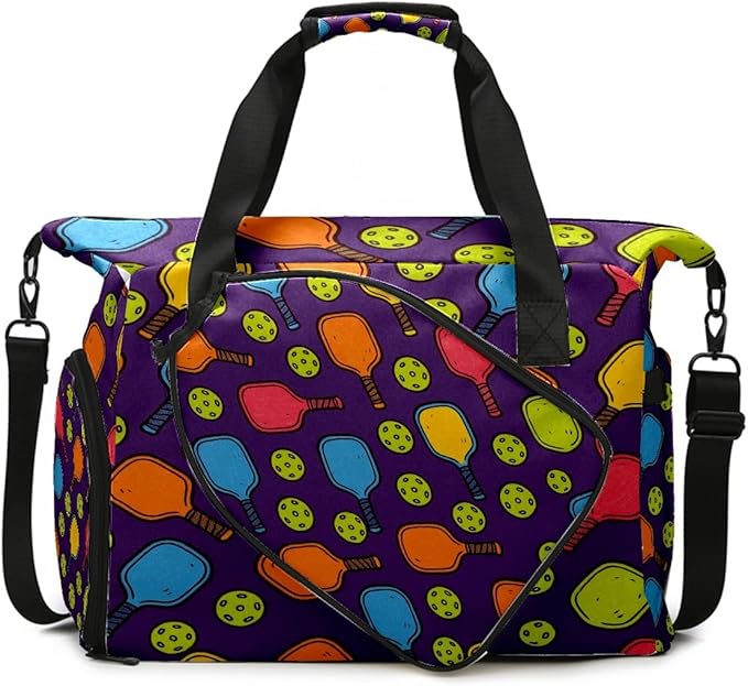 Vibrant Sports Multi Gym Bag for Women & Tennis Bag, Large Sports Duffel Bag Waterproof with Ventilated Shoe Compartment & Front Racket Sleeve, Lightweight Travel Weekender Overnight Bag