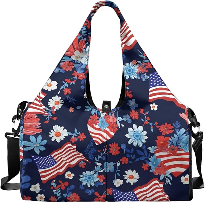 ZCFYGDX Yoga Gym Bag with Removable Adjustable Shoulder Strap, Shoe Compartment & Top Yoga Mat Holder 17.72x8.66x9.84in