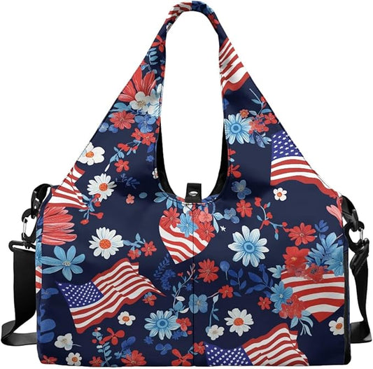 ZCFYGDX Yoga Gym Bag with Removable Adjustable Shoulder Strap, Shoe Compartment & Top Yoga Mat Holder 17.72x8.66x9.84in