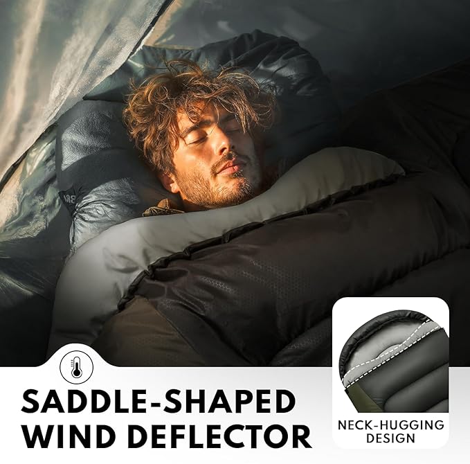 XXL Winter Sleeping Bags for Adults Cold Weather,Camping Sleeping Bag for Kids with Compression Sack,4 Season Camping Essentials Gear for Hiking,Traveling,Outdoor,Backpacking,Climbing