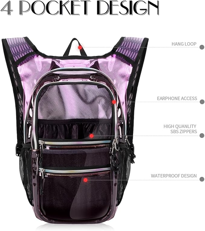 CITCAR Hydration Pack, Water Backpack with 3L Hydration Bladder Lightweight Insulation, Festival Essential, Rave Hydration Backpack, Hydropack Backpack for Rave, Hiking, Biking, Festival Gear