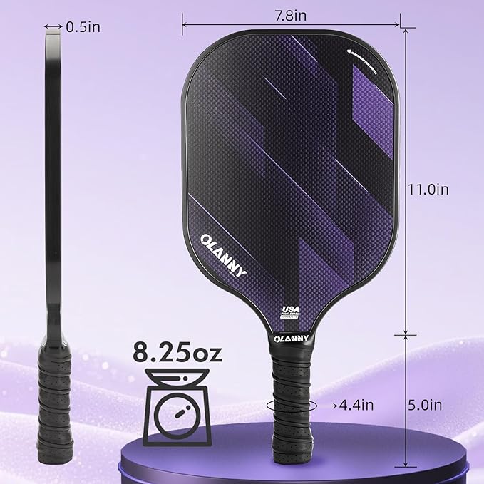 Graphite Pickleball Paddles Set- Premium Rackets Fiber Face & Polymer Honeycomb Core Pickleball Set Includes Pickleball Paddles + Pickleball Balls+ Replacement Soft Grip + 1 Bag