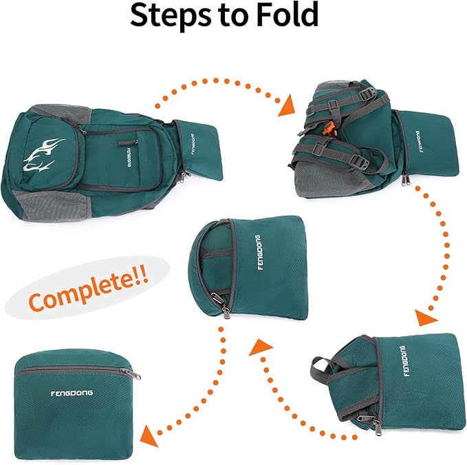 FENGDONG 35L Lightweight Foldable Waterproof Packable Travel Small Hiking Backpack Daypack for men women