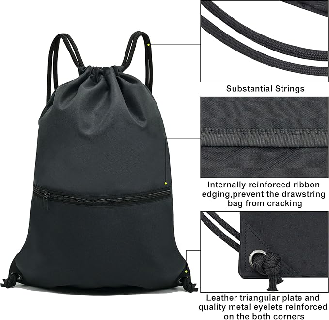 HOLYLUCK Drawstring Backpack Bag Sport Gym Sackpack