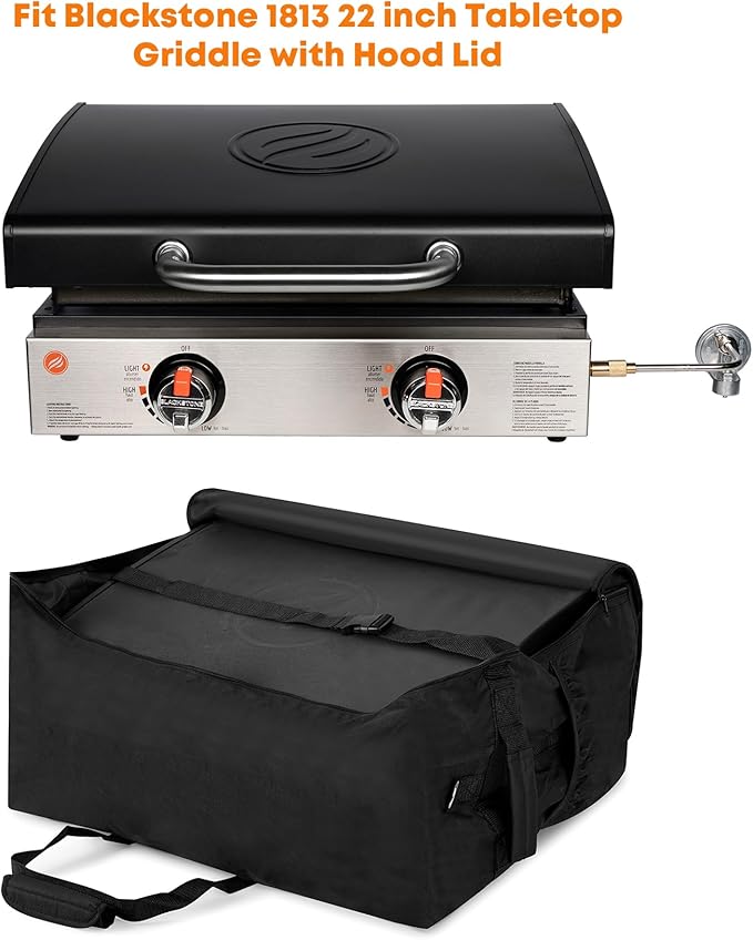 Stanbroil 22" Griddle Carry Bag for Blackstone 1813 Tabletop Griddle with Hood, 600D Polyester Water Resistant Outdoor Portable BBQ Grill Griddle Carry Bag