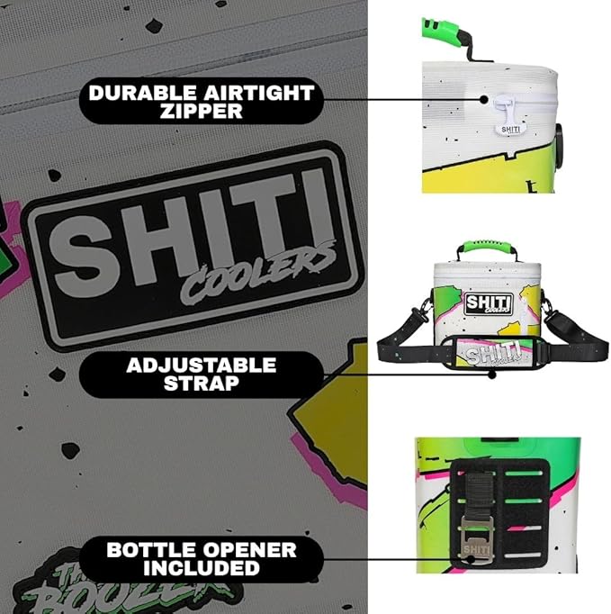 SHITI Coolers Cooler for Camping, Travel, Beach, Soft Lunch Box for Food, Drinks & Ice, Portable, Waterproof 24 Hr Insulated Bag with Shoulder Straps, Customizable