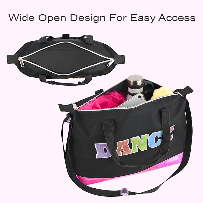 Garment Dance Shoulder Bags for Girls, Teen Dancers, Costumes, Boys | Holographic Glitter Dance Bag for Kids