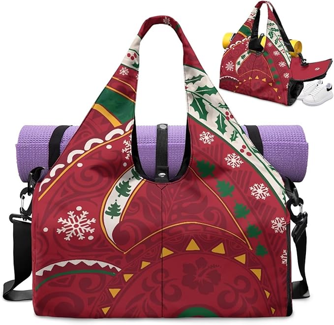 ZCFYGDX Yoga Gym Bag with Removable Adjustable Shoulder Strap, Shoe Compartment & Top Yoga Mat Holder 17.72x8.66x9.84in