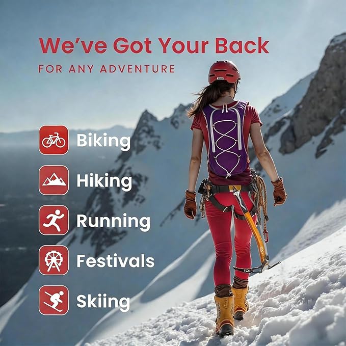 12L Hydration Backpack for Women and Men- Lightweight Hydration Pack with 2L Water Bladder, Water Pack for Hiking,Cycling,Rave and Running, Adjustable Chest Straps and Reflective