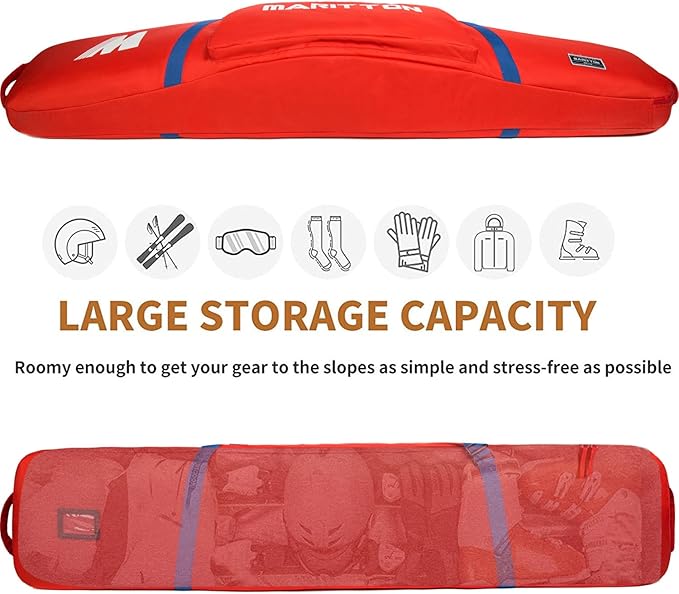 Padded Snowboard Bag- Perfect for Air Plane Travel for Snowboard, Goggles, Gloves, Ski Outdoor Camping,Available Length in 155cm 165cm.