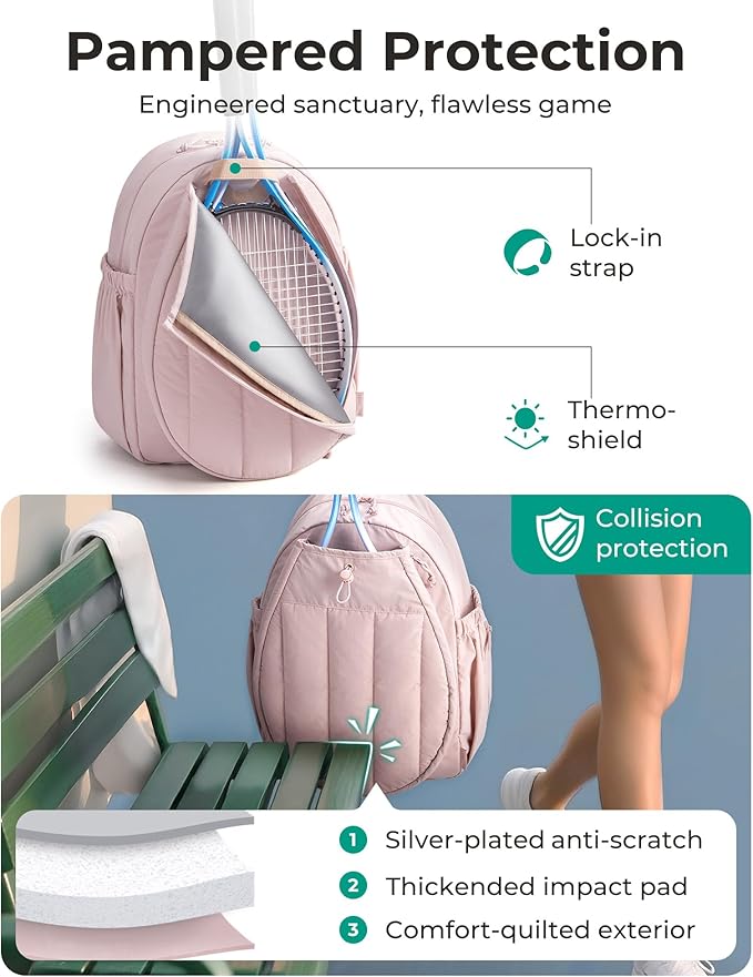 BAGSMART Tennis Gym Bag for Women, Tennis Bag Holds 2 Rackets with Shoe Compartment & Wet Pocket, Sports Duffle Bags fits up to 15.6" Laptop, Women Overnight Weekend Bag