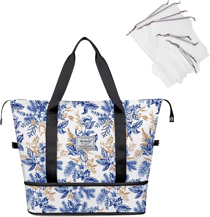 NPBAG Women Travel Duffel, Multi Functional Large Expandable Weekender Carry-on Tote, Gym Workout Overnight Bag, Mommy Hospital Bag for Labor and Delivery