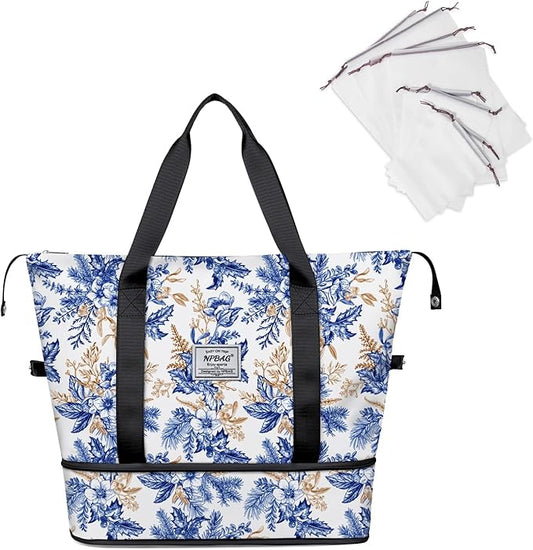 NPBAG Women Travel Duffel, Multi Functional Large Expandable Weekender Carry-on Tote, Gym Workout Overnight Bag, Mommy Hospital Bag for Labor and Delivery