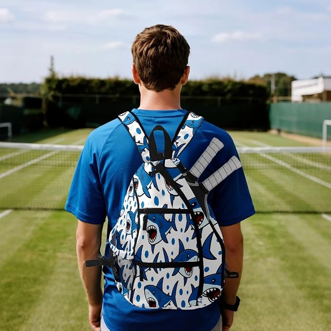 Brown Leopard Print Premium Nylon Pickleball Backpack, 3-in-1 Convertible Shoulder Crossbody Sling Bag for Women Men, Lightweight Bag Fits 2-4 Pickleball Paddles & Tennis Sports Gear