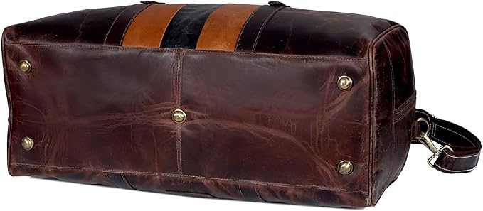 Genuine Leather Duffel Travel Overnight Weekend Leather Bag Sports Gym Duffel Luggage Travel Bag For Men And Women travelling cabin duffle Bags 24 Inch (retro)