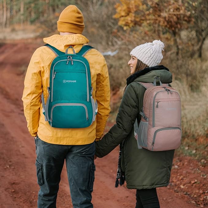 ZOMAKE Lightweight Packable Backpack 30L, Foldable Hiking Backpacks Water Resistant Compact Folding Daypack for Travel(Lake Green)