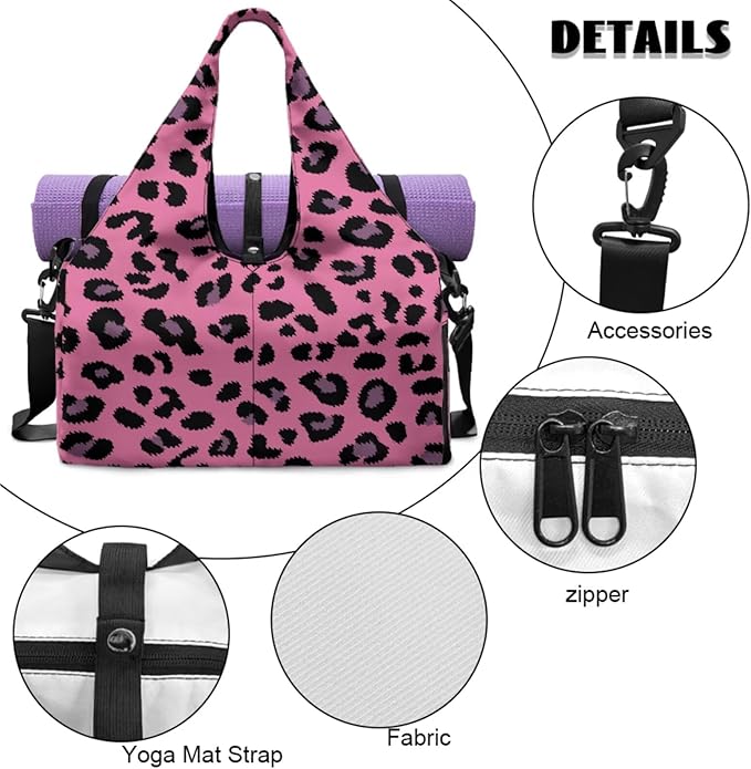 ZCFYGDX Yoga Gym Bag with Removable Adjustable Shoulder Strap, Shoe Compartment & Top Yoga Mat Holder 17.72x8.66x9.84in