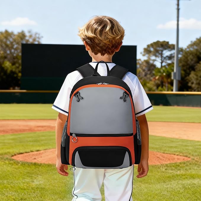 2025 Youth Baseball & Softball Bag | Ultra-Light Tball Backpack with Shoe Compartment & Helmet Holder | Skin-Soft Fabric