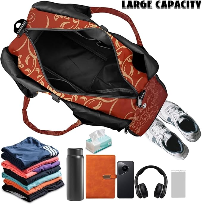 ZCFYGDX Yoga Gym Bag with Removable Adjustable Shoulder Strap, Shoe Compartment & Top Yoga Mat Holder 17.72x8.66x9.84in