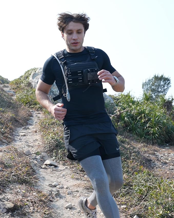 Zelvot Running Vest with 2L Water Bladder, Hydration Backpack, USA Original Patent, Lightweight Hydration Pack with Gear Holder, Reflective Chest Pack for Men Women for Marathon