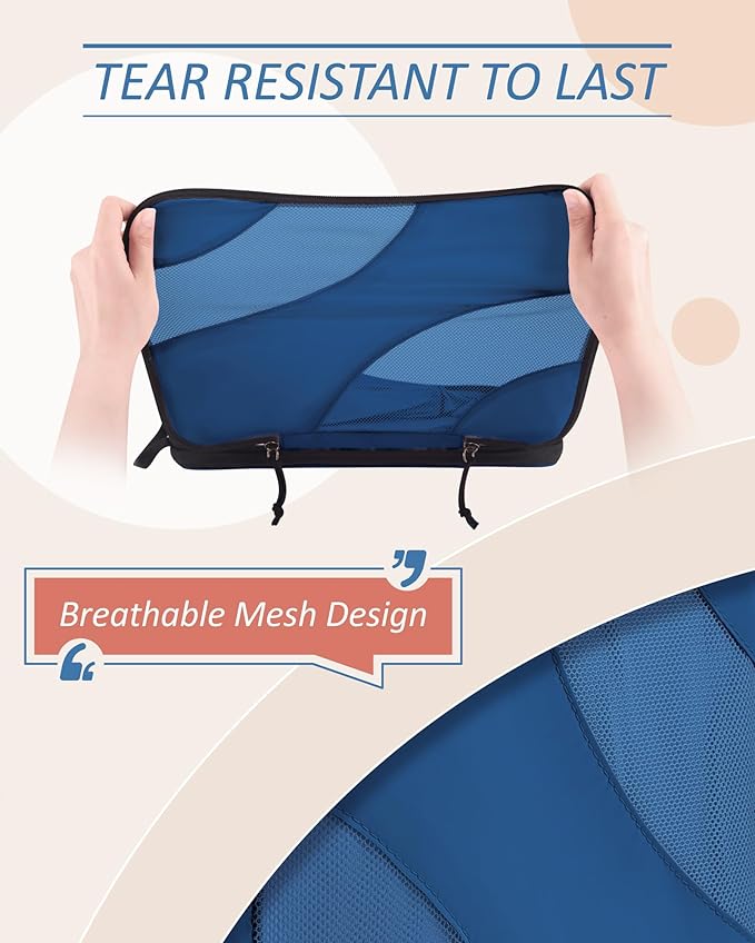 BAGSMART Compression Packing Cubes, 6 Set/4 Set/2 Set Travel Packing Cubes for Carry on Suitcases, Compression Suitcase Organizers Bag Set & Travel Cubes for Luggage, Lightweight Packing Organizers