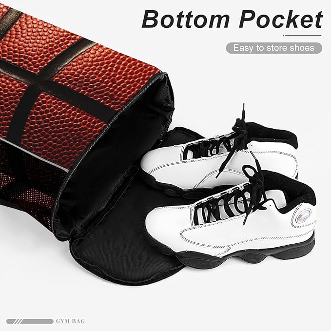 Basketball Drawstring Backpack Gym Bag With Shoe Compartment String Bag Sport Beach Swimming Sackpack For Women Men