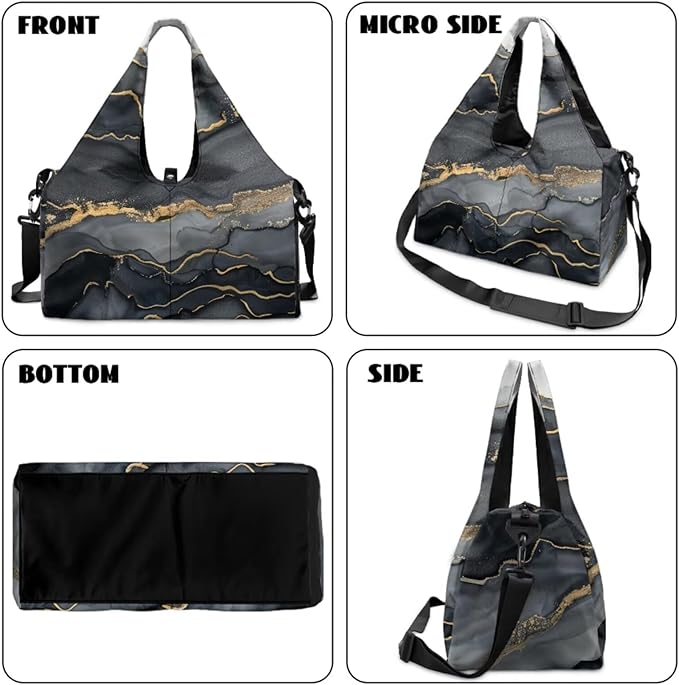 ZCFYGDX Yoga Gym Bag with Removable Adjustable Shoulder Strap, Shoe Compartment & Top Yoga Mat Holder 17.72x8.66x9.84in