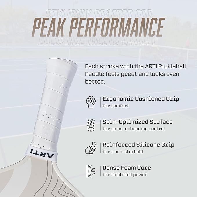 ARTI Pickleball Paddles Set of 2-USAPA Approved Fiberglass Surface Pickleball Set,2 Pickleball Rackets, 4 Balls and 1 Portable Carry Bag