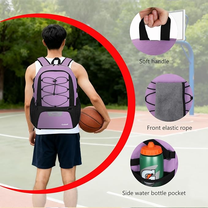 Goloni Basketball Backpack,Large Sports Bag with Ball Compartment & Shoe Compartment,Basketball Bag Fit Volleyball, soccer,Gym