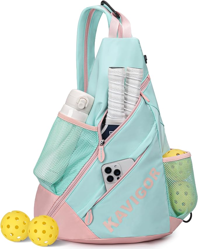 2025 Pickleball Sling Bag, Convertible Ultra-Light Backpack with Skin-Soft Fabric & Wet/Dry Pocket, Fits 4 Paddles + Gear
