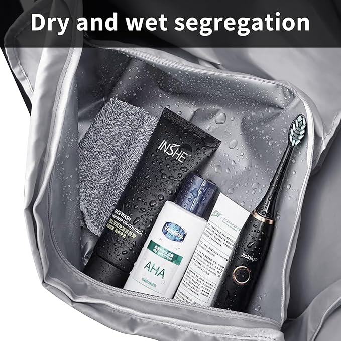 Gym Sports Duffle Bag for Men, Athletic Workout Bag, 20" Medium Duffel Bag with Wet Pocket & Shoe Compartment Black