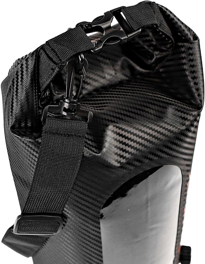 YakAttack 10L Roll-Top Drybag with Air Valve - Black Carbon | Waterproof Marine Dry Bag for Kayaking, Boating & Paddleboarding | Heavy Duty Drybag for Gear Protection | Roll Top Compression Bag