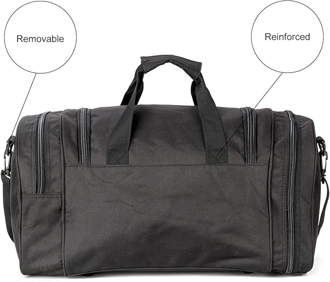 Small Duffel Bag Military Tactical Outdoor Gym Bag with Shoes Compartment for Sports Camping Hunting (Black)