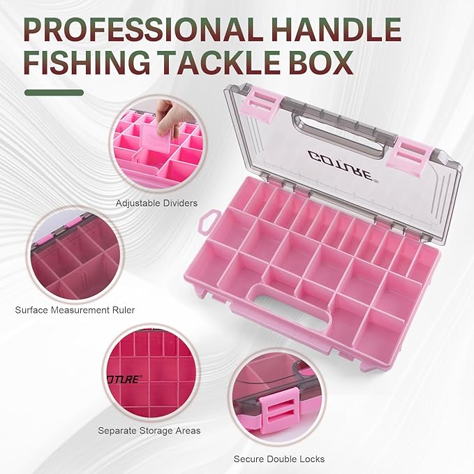 Goture OpenSide Tactical Sling Tackle Bag with 3 Tackle Trays, Lightweight Fishing Backpack Storge Fishing Gear -Shimmering Pink Bag Outdoor,Gift for women