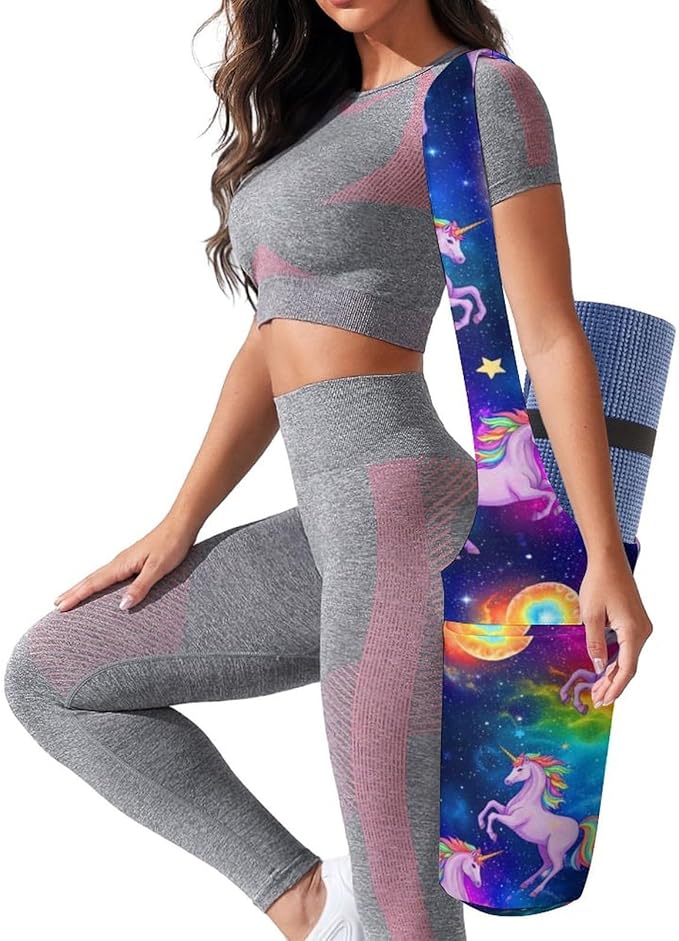 Aiyoolee Single Shoulder Yoga Mat Carrier Bag Portable Spacious with Pocket for Yoga Gym Fitness Travel