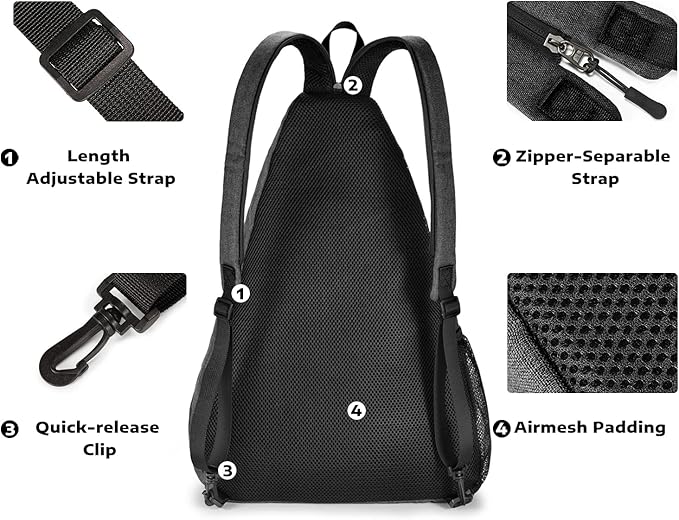 A11N SPORTS Pickleball Bag, Reversible Crossbody Sling Bag/Backpack for Women Men