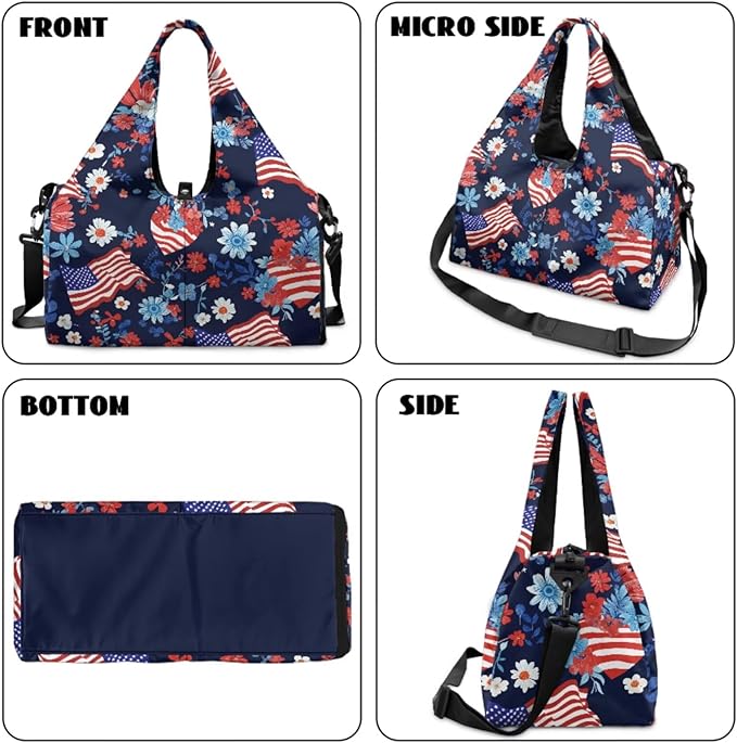 ZCFYGDX Yoga Gym Bag with Removable Adjustable Shoulder Strap, Shoe Compartment & Top Yoga Mat Holder 17.72x8.66x9.84in