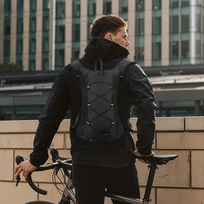 12L Hydration Backpack for Women and Men- Lightweight Hydration Pack with 2L Water Bladder, Water Pack for Hiking,Cycling,Rave and Running, Adjustable Chest Straps and Reflective