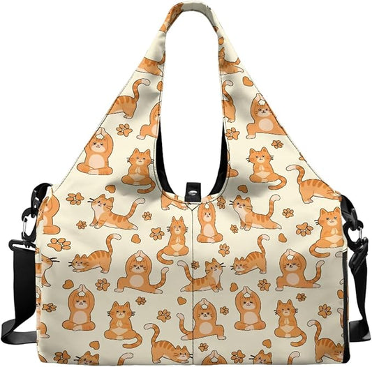 ZCFYGDX Yoga Gym Bag with Removable Adjustable Shoulder Strap, Shoe Compartment & Top Yoga Mat Holder 17.72x8.66x9.84in